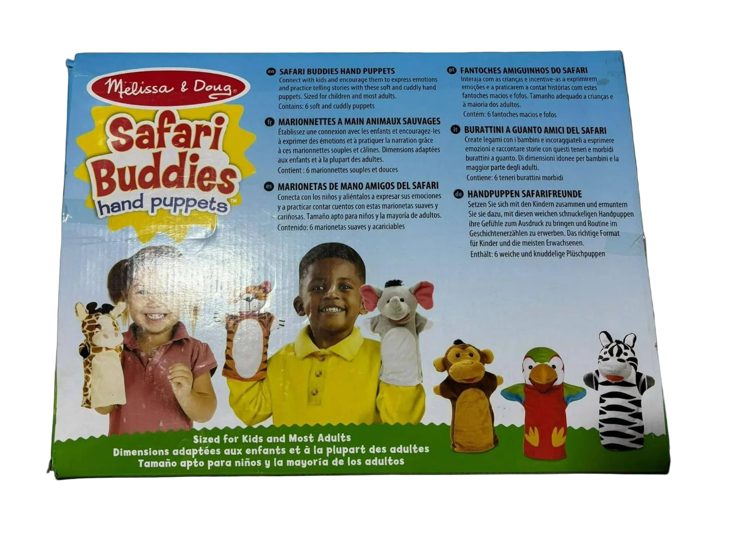 Melissa & Doug Safari Buddies Hand Puppets – 6-Piece Puppet Set
