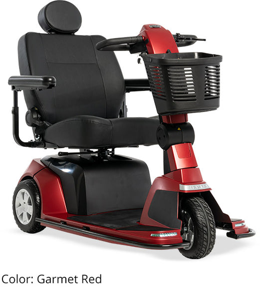 Maxima 3-Wheel Heavy-Duty Scooter – Infinite Position Tiller, High-Back Swivel Seat, with Power Elevating Seat