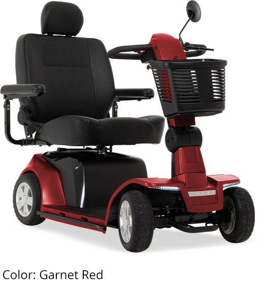 Maxima 4-Wheel Heavy-Duty Scooter – Infinite Position Tiller, High-Back Swivel Seat, with Power Elevating Seat