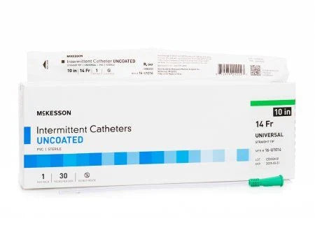 McKesson Intermittent Catheter High-Quality, Straight Tip PVC Catheter for Convenient and Sterile Self-Catheterization