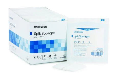 McKesson 2 x 2 Inch I.V Split Sponges 6 Ply Sterile