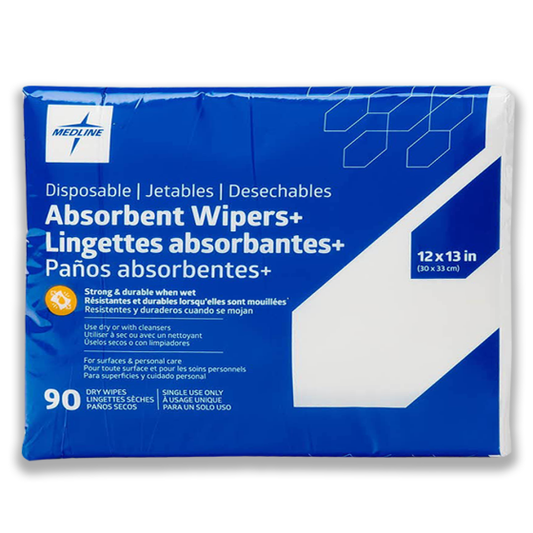 Medline Absorbent Wipers+ Dry Wipes