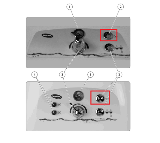 On/Off Button Invacare For ICC TheraPure Tubs