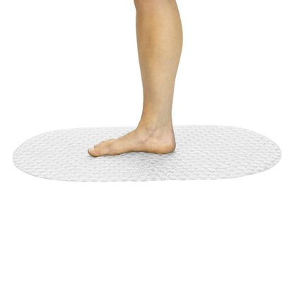 oval bath mat clear