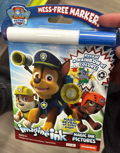 Bendon Imagine Ink Paw Patrol Magic Ink Pictures & Game Book with Mess-Free Marker