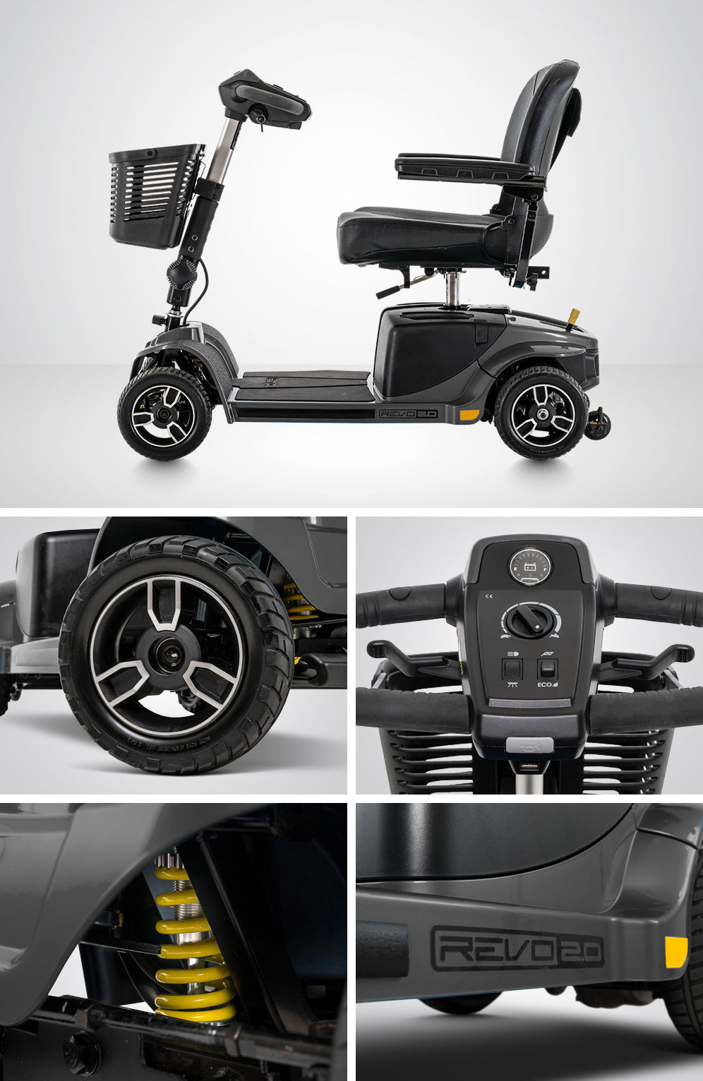 Revo 2.0 4-Wheel Scooter – Rugged Design, Powerful Suspension, Easy Disassembly