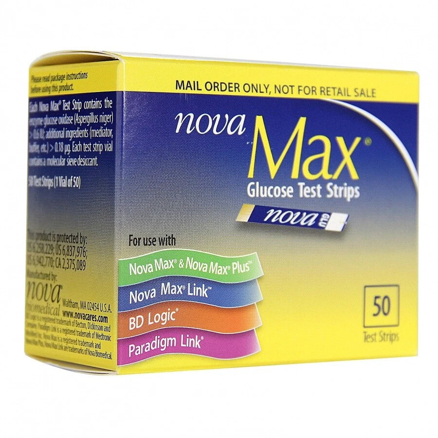 Blood Glucose Test Strips Nova Max 50 Strips per Pack