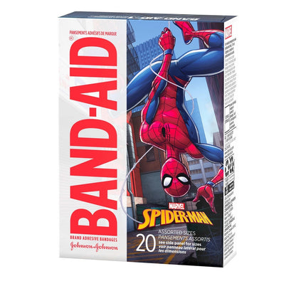 Band-Aid Adhesive Strip – Plastic Kid Design (Spider-Man), Sterile