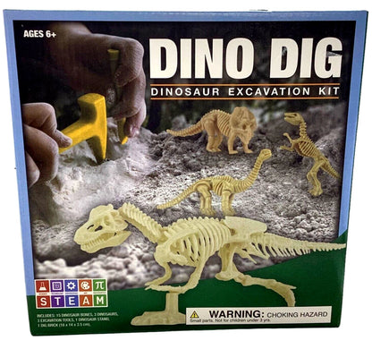 Dino Dig Dinosaur Fossil Excavation Kit – STEAM Toy for Kids 6+