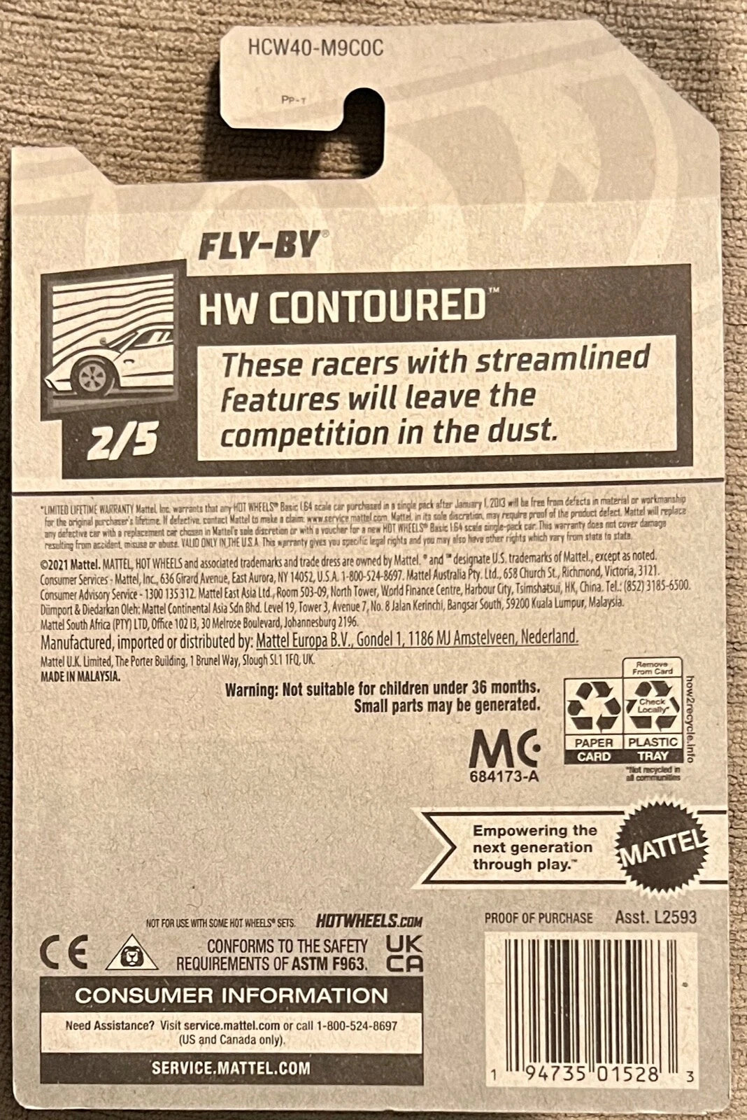 Hot Wheels Fly-By Green & Black – HW Contoured 2/5 1:64 Diecast