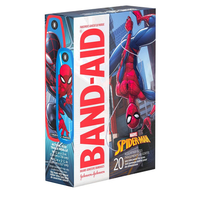 Band-Aid Adhesive Strip – Plastic Kid Design (Spider-Man), Sterile