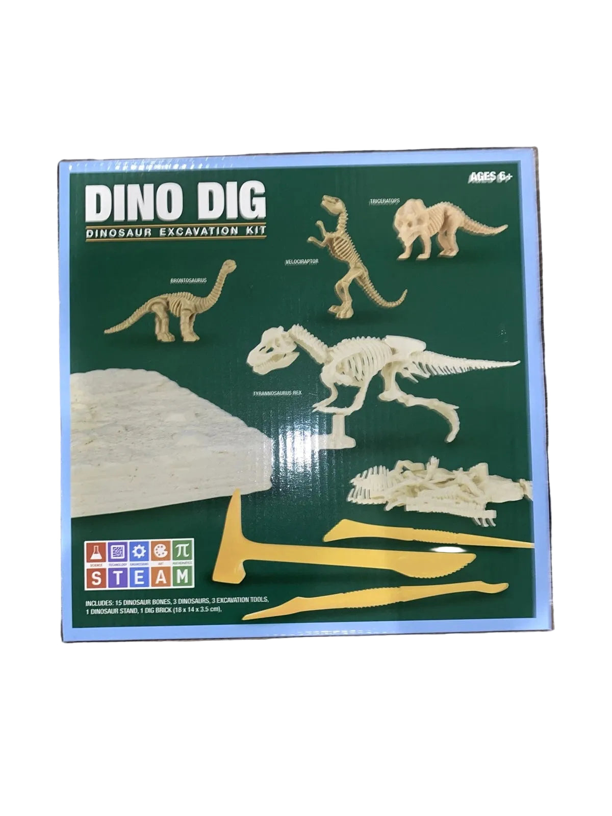 Dino Dig Dinosaur Fossil Excavation Kit – STEAM Toy for Kids 6+