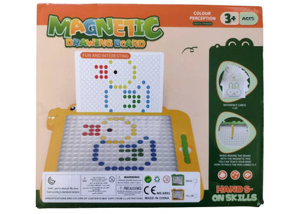 METAIS Magnetic Drawing Board for Kids Ages 3+ – Dinosaur Dot Art Board with Magnetic Pen (Green)