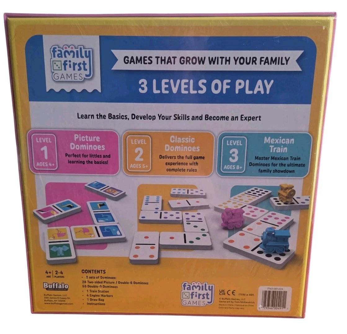 Dominoes & Mexican Train Game – Family First Games (Ages 4+)