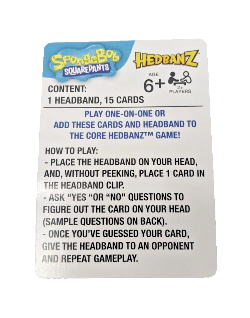Hedbanz SpongeBob SquarePants Edition Guessing Game – Spin Master Games