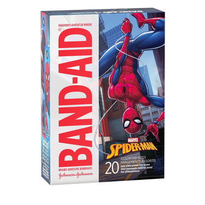 Band-Aid Adhesive Strip – Plastic Kid Design (Spider-Man), Sterile