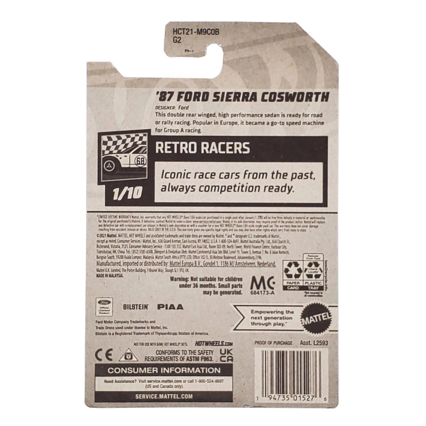 Hot Wheels ’87 Ford Sierra Cosworth Black – HW Retro Racers 1:64