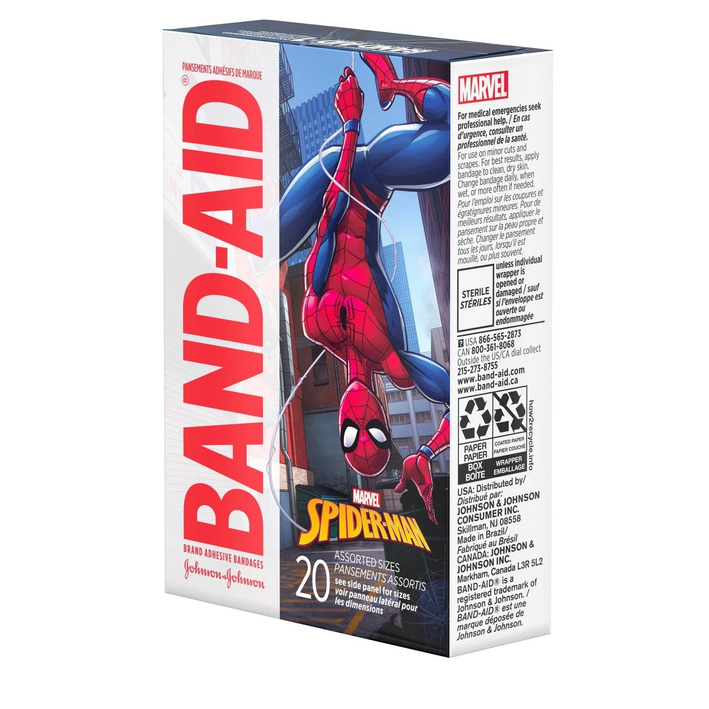 Band-Aid Adhesive Strip – Plastic Kid Design (Spider-Man), Sterile