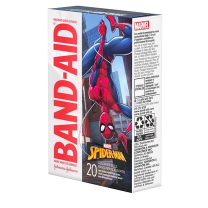 Band-Aid Adhesive Strip – Plastic Kid Design (Spider-Man), Sterile