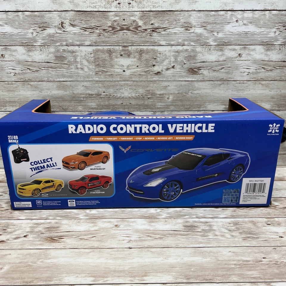 Stingray Blue Corvette Radio Control Car with Controller (27/49 MHz)