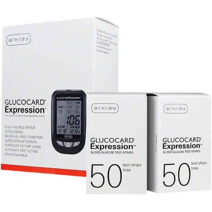 GLUCOCARD EXPRESSION Blood Glucose Test Strips - Accurate Monitoring for Diabetes Management (50 Strips)