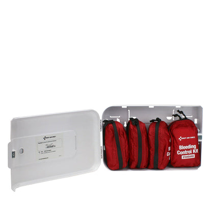 FIRST AID ONLY Bleeding Control Kit – Plastic Cabinet, 4 Person Capacity, 60 Components