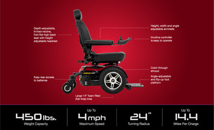 Jazzy Elite HD Power Chair – Large Front Wheels for Obstacle Navigation, Intuitive Hand Control - Heavy Duty