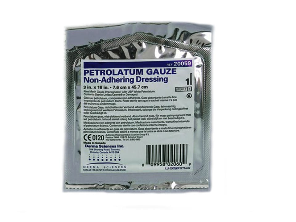 Petrolatum Impregnated Dressing Strip 3 x 18 Inch Sterile Gauze Dressing