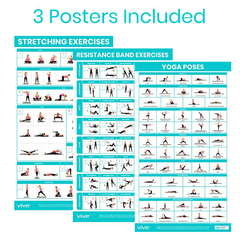 Stretching, Resistance, Yoga Posters