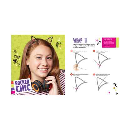 Klutz Kids Make & Style Headbands Craft Kit – 67-Piece DIY Hair Accessories for Kids