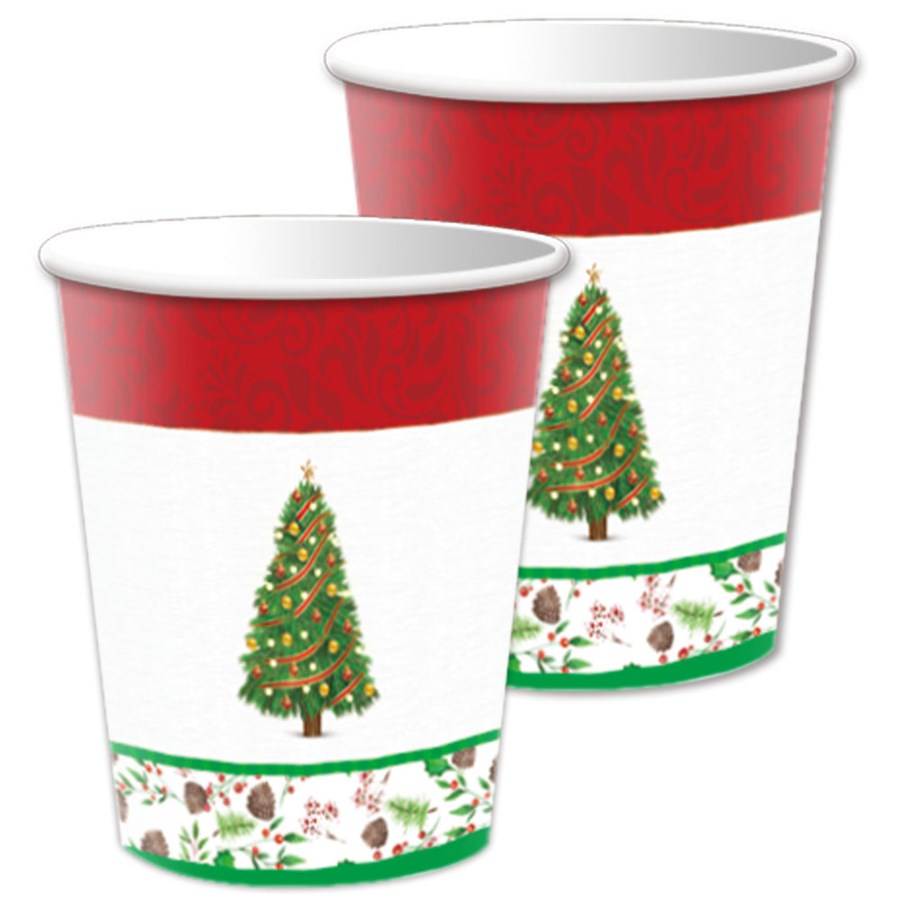 Complete Christmas Tree Decor Bundle Festive Napkins, Cups, and Plates Set for Holiday Cheer