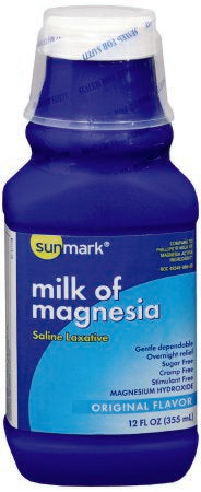 Sunmark Oral Suspension Laxative Mint Flavor, 12 oz, 400 mg/5 mL Magnesium Hydroxide