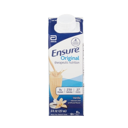 Ensure Vanilla Flavor Ready to Use Oral Supplement 8 oz. Carton/24 Milk & Soy Ingredients, Gluten-Free, Halal, Lactose Intolerance Friendly