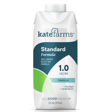 Kate Farms Standard 1.0 Vanilla Flavor Ready to Use 11 oz. Carton - Organic, Nutrient-Rich Nutrition for Children with Special Dietary Needs