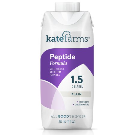 Kate Farms Peptide 1.5 Plain Flavor Ready to Use 11 oz. Carton Complete Adult Nutrition for Oral and Tube Feeding