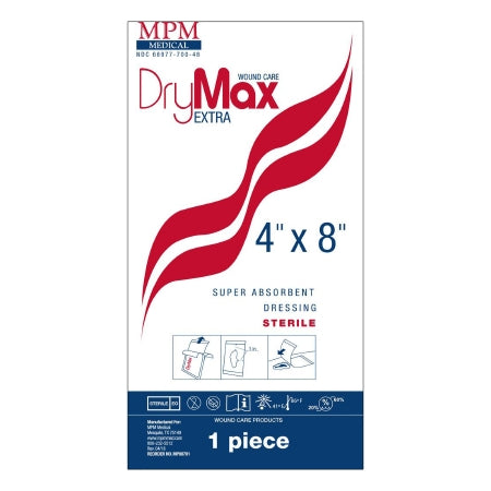 Super Absorbent Dressing DryMax Extra 4 X 8 Inch Rectangle