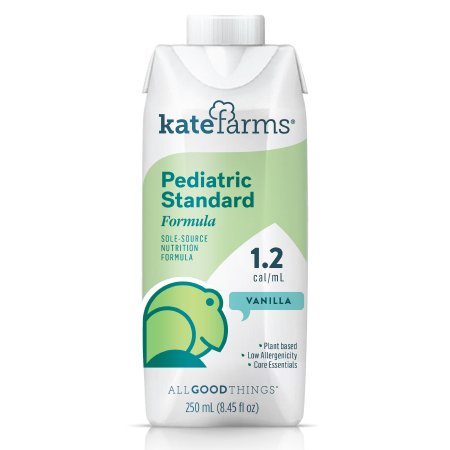 Kate Farms Pediatric Standard 1.2 Vanilla Flavor 8.5 oz. Carton Ready to Use - Complete Nutrition for Growing Children