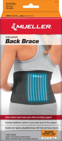 Adjustable One Size Black Back Brace Custom Support for Comfort