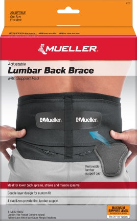 Back Brace, Lumbar with Removable Pad Black Support for Pain Relief and Comfort