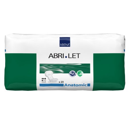 Incontinence Liner Abri-Let Anatomic 8 X 17 Inch Moderate Absorbency Fluff / Polymer Core One Size Fits Most