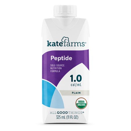 Kate Farms Peptide 1.0 Adult Plain Flavor Ready to Use 11 oz. Carton - Plant-Based Nutrition for Optimal Wellness