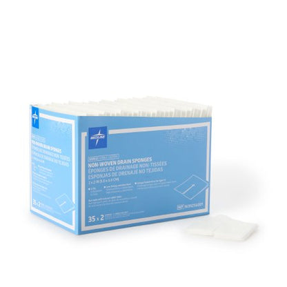 Medline IV Sponge 2 x 2 Inch Sterile 6-Ply Precut Drain Sponge 2 per Pack