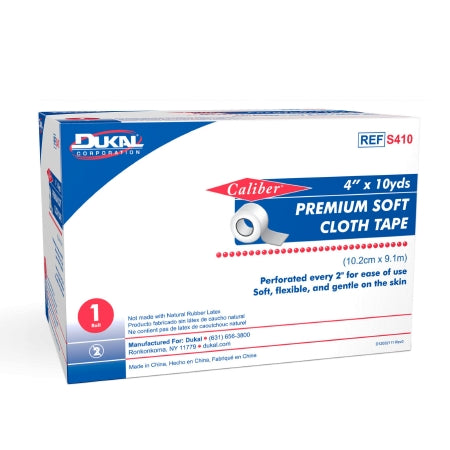 Medical Tape Caliber„¢ Premium Soft White 4 Inch X 10 Yard Soft Cloth NonSterile