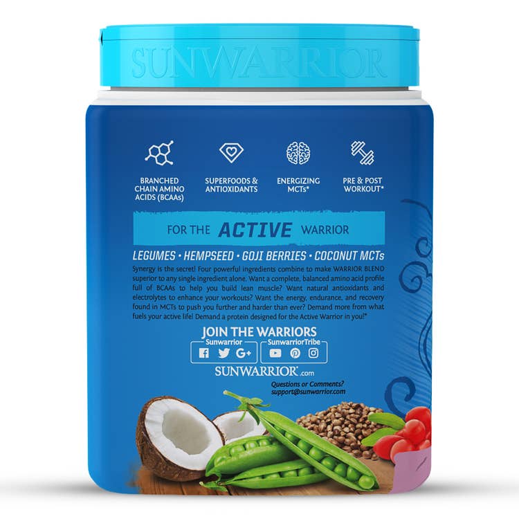 Warrior Blend Berry 375g Organic Plant-Based Protein with Full Amino Acid Profile
