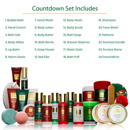 2022 Limited Edition Advent Calendar - 24pc Christmas Countdown Body Care Set for Holiday Joy and Relaxation