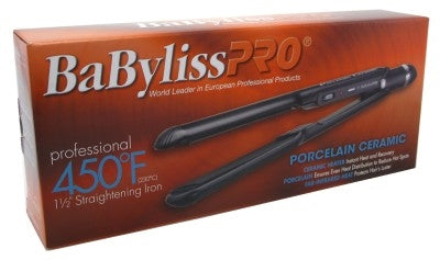 BaByliss Pro Porcelain Ceramic Hair Straightening Flat Iron 1"  Professional Styling Precision
