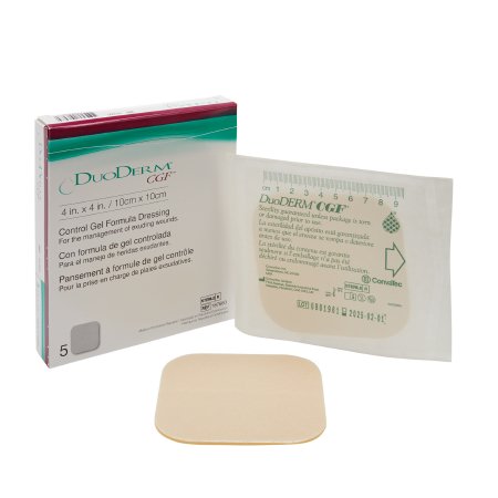 DuoDERM CGF Hydrocolloid Dressing 4 x 4 Inch Square, Sterile (5/BX) for Exudating Wounds