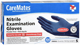 Caremates Nitrile Exam Gloves - Small Size (Box of 100) Superior Protection for Precision Tasks