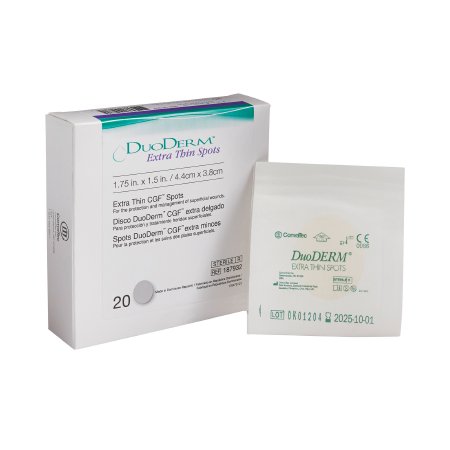 Thin Hydrocolloid Dressing DuoDERM® Extra Thin 1-1/2 X 1-3/4 Inch Spot