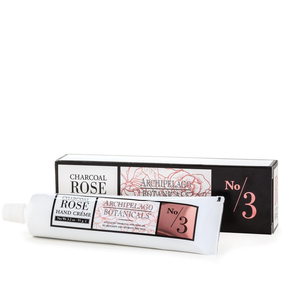 CHARCOAL ROSE Hand Creme Hydrating Formula with Subtle Charcoal and Fresh Rose Fragrance